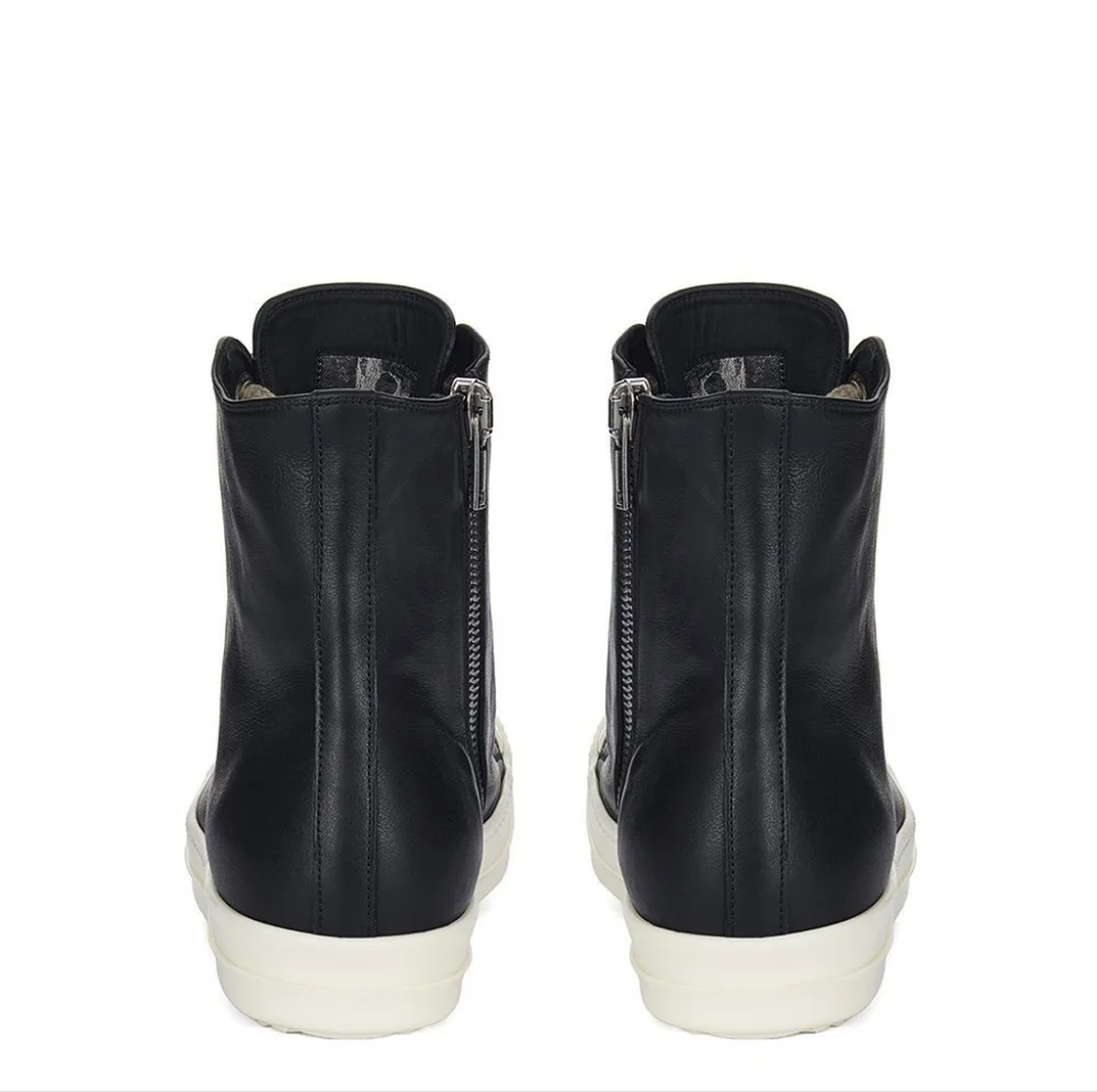 Rick Owens Ramones High Top Black Leather Side Zip EU 39 US 8 Womens - Picture 5 of 6